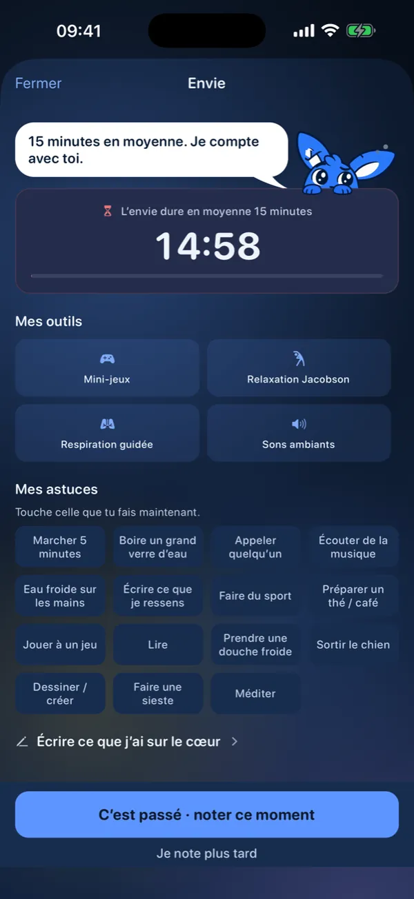 Écran Envie : un minuteur de 15 minutes et les outils pour tenir