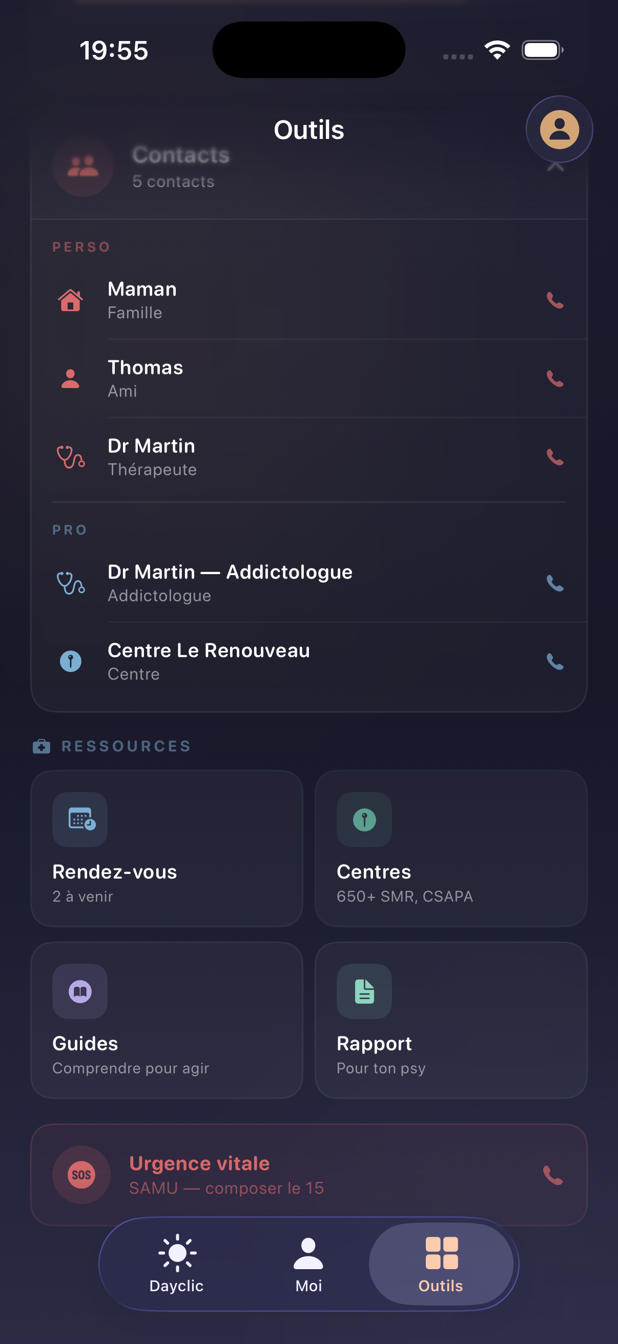 Capture de l’écran Mes rendez-vous dans l’app Dayclic
