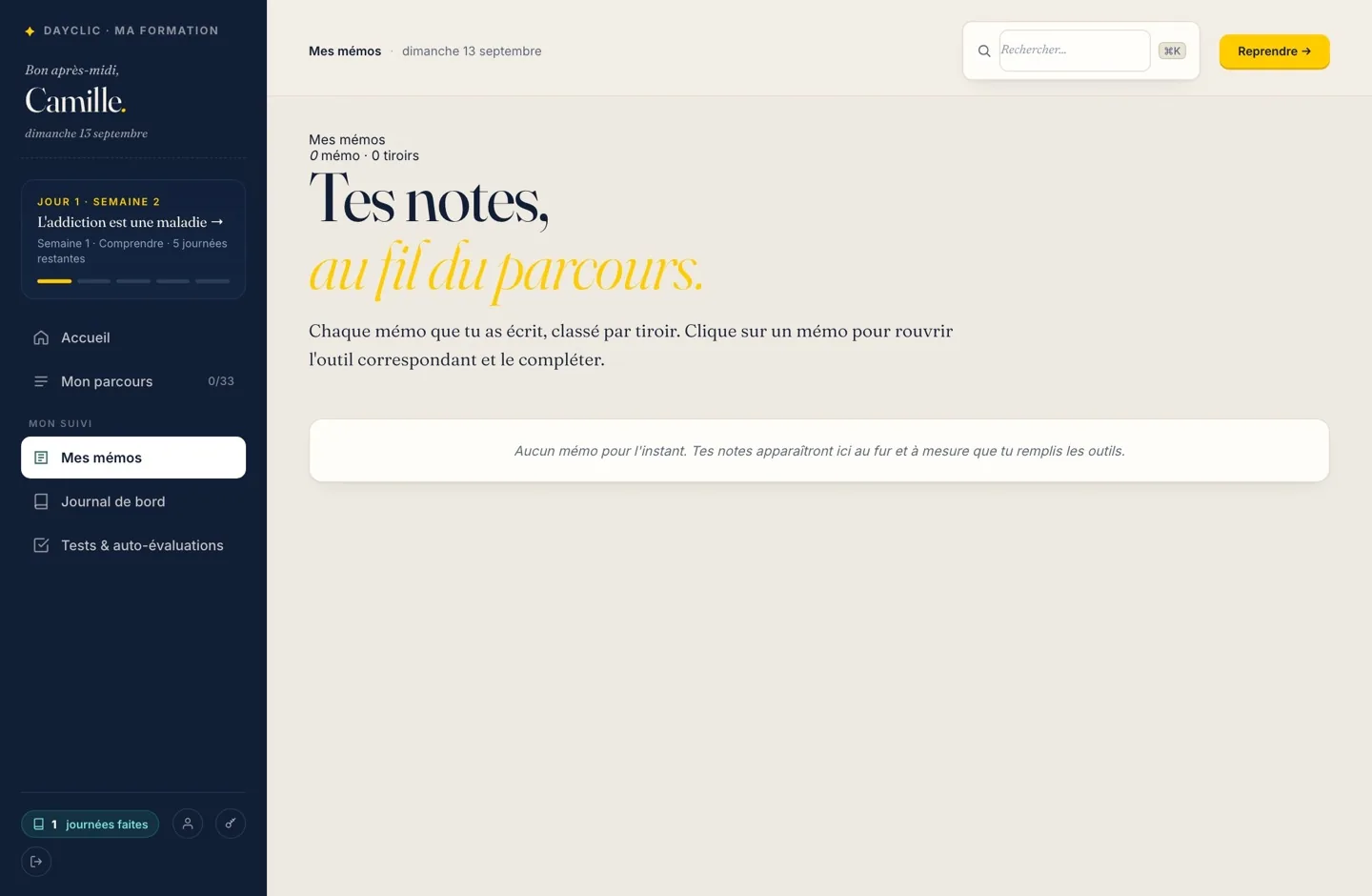 Les mémos du parcours