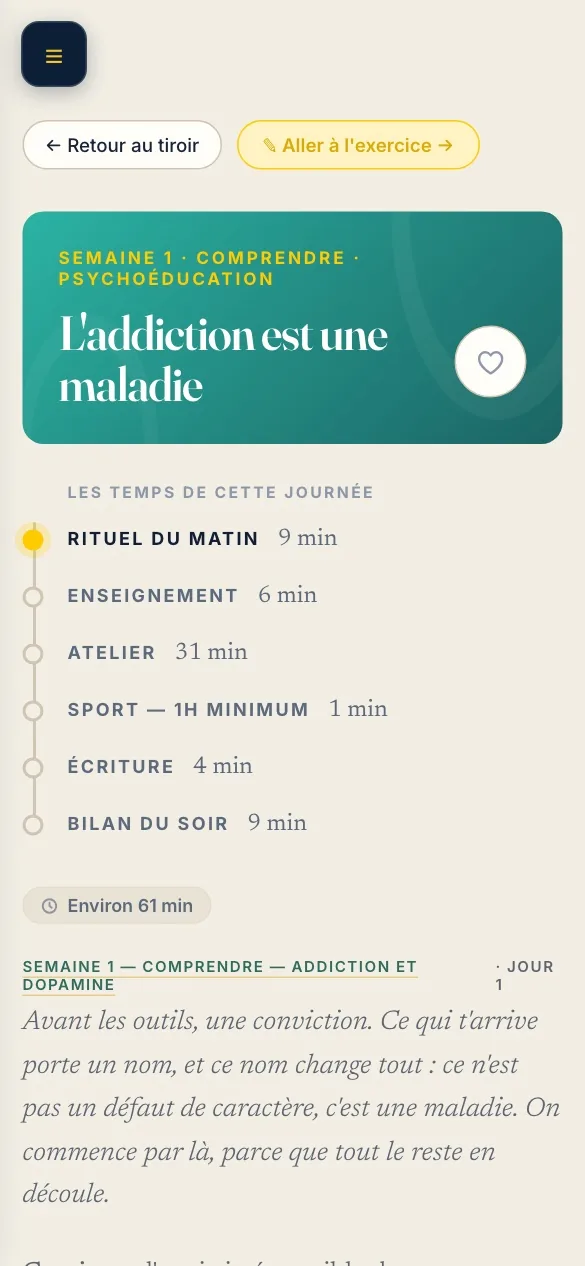 Aperçu du parcours sur mobile — application bientôt sur iPhone et Android